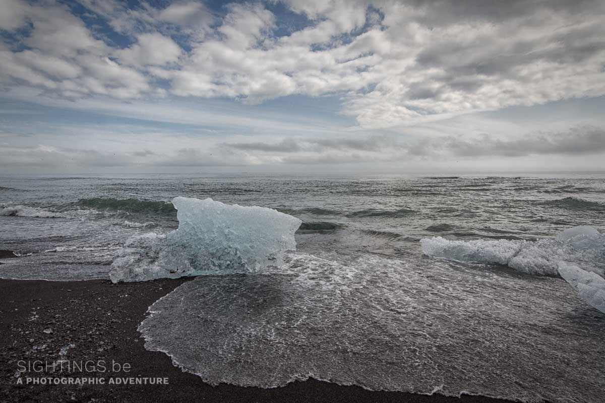Ice floe on the beach of Jökullsarlon